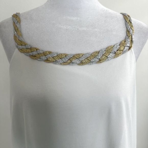 Coton Frais Long White Cotton Dress, Asymmetrical Hemline, Size M - Picture 2 of 10